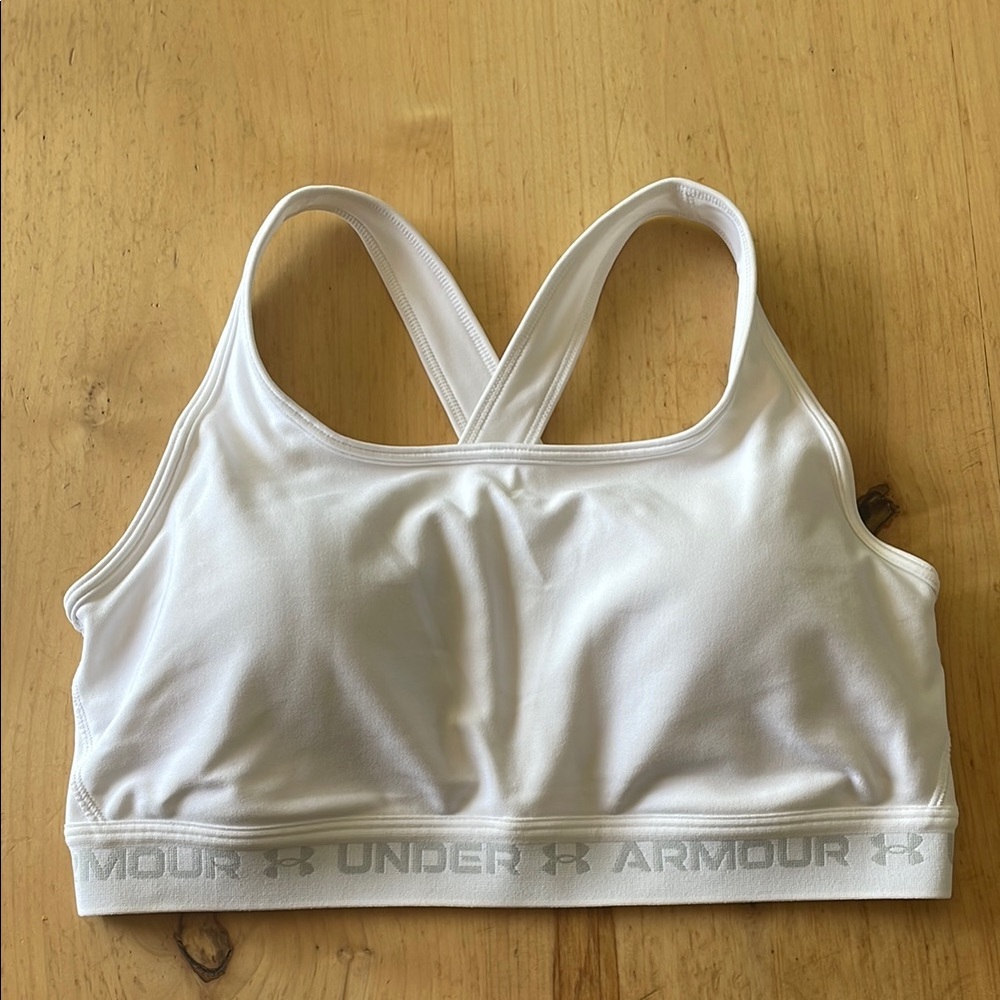 Under Armour White Sports Bra with Racerback NEW XL
